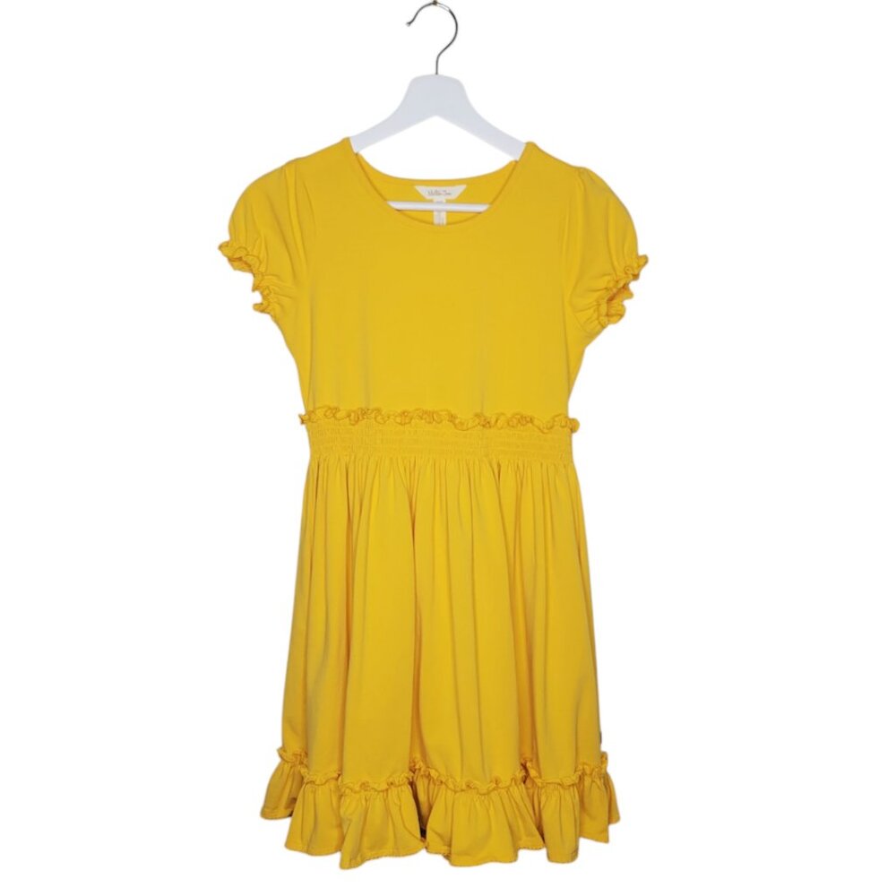 Matilda Jane Girls Perfectly Paired Yellow/Gold Lap Dress Size 12 #3218